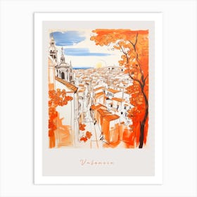 Valencia Spain 3 Orange Drawing Poster Art Print