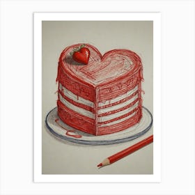 Heart Shaped Cake Art Print