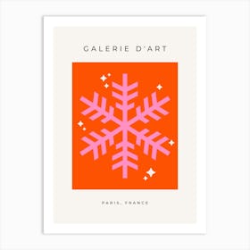 Snowflake Orange And Pink Art Print