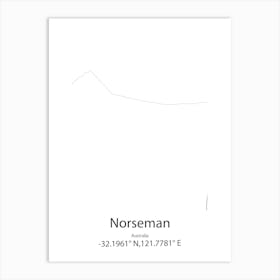 Norseman,Australia Minimalist Map Art Print