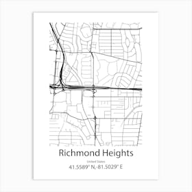 Richmond,Australia Minimalist Map Art Print