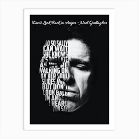 Don T Look Back In Anger Noel Gallagher Oasis Text Art Art Print