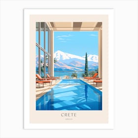 Crete Greece 1 Midcentury Modern Pool Poster Art Print