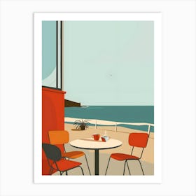 Cafe At The Beach Art Print