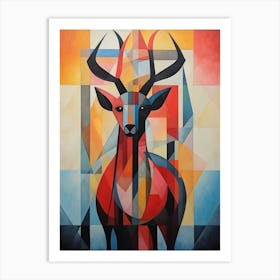 Deer Abstract Pop Art 7 Art Print