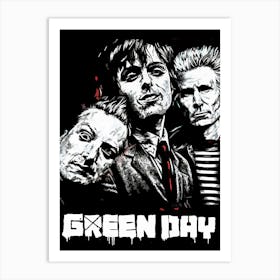 Green Day band music Art Print