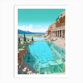 Pamukkale Thermal Pools And Hierpolis Cleopatras Pool 4 Art Print