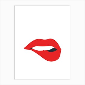 Red Lips Vector Illustration Art Print