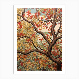 Dogwood 2 Vintage Autumn Tree Print  Art Print