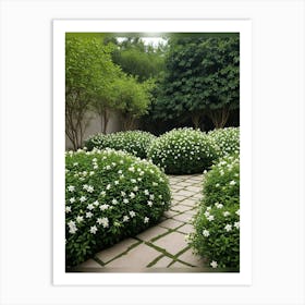 White Flower Garden 2 Art Print