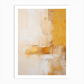 Yellow And Brown Abstract Raw Painting 0 Art Print