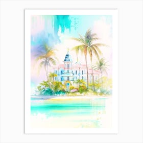 Grand Bahama Island Bahamas Watercolour Pastel Tropical Destination Art Print