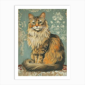 Laperm Cat Relief Illustration 3 Art Print