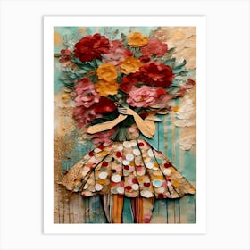 Girl with Bouquet 2 Art Print