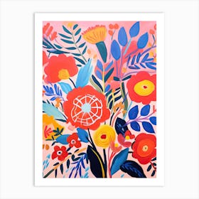 Flowers 60, Matisse style, Floral texture Art Print