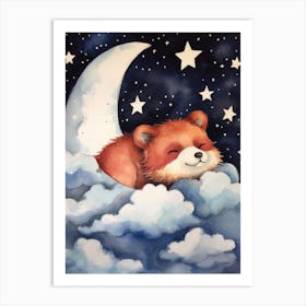 Baby Red Panda 2 Sleeping In The Clouds Art Print