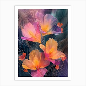 Hibiscus Flowers Art Print