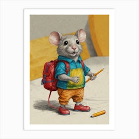 School Mouse Art Print