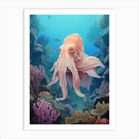 Dumbo Octopus Illustration 6 Art Print