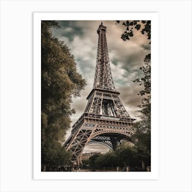 Eiffel Tower Paris France Oil Painting Style 15 Art Print
