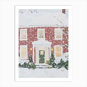 House In The Snow. Christmas Acrylic Art Print