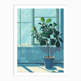 Potted Plant In Front Of Window 2 Art Print