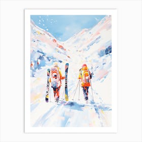 Courchevel   France, Ski Resort Illustration 2 Art Print