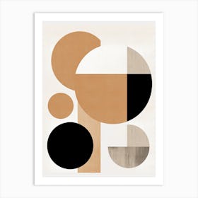 Tranquil Tones; Beige Mid Century Compositions Art Print