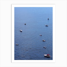 Boats Ships Sea Water Blue Ocean Marine Photo Art Photography Art Print