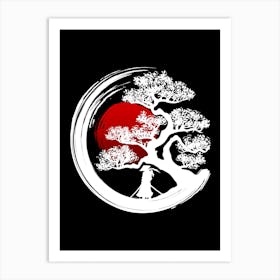 White Japanese Enso Art Print