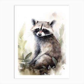 A Honduran Raccoon Watercolour Illustration Storybook 3 Art Print