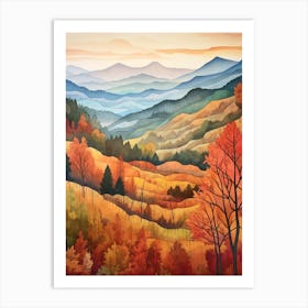 Autumn National Park Painting Great Smoky Mountains National Park Usa 2 Art Print