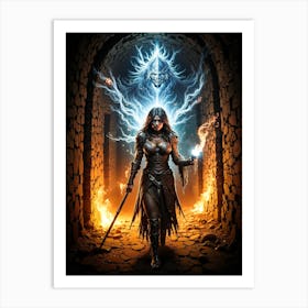 Huntress In The Tunnel Art Print