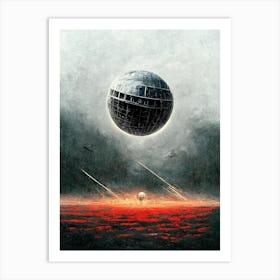 Round Spaceship Star Art Print