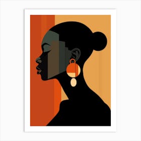 Silhouette Of African Woman 4 Art Print