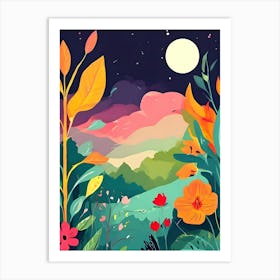 Landscape At Night Art Print