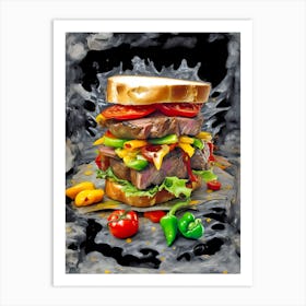 Burger Tower Art Print