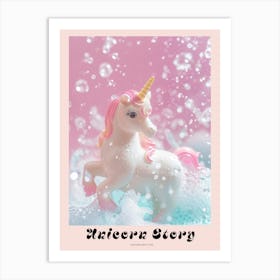 Toy Unicorn In The Bubble Bath 2 Poster Art Print