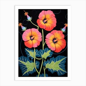 Hollyhock 1 Hilma Af Klint Inspired Flower Illustration Art Print