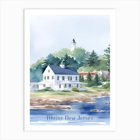 Lighthouse In Maine Art Print