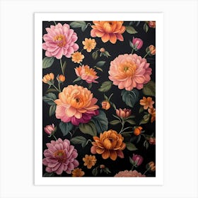 Wallpaper Floral Pattern 1 Art Print