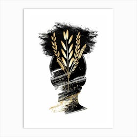 Gold Wheat Head Art Print