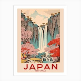 Kegon Falls, Visit Japan Vintage Travel Art 2 Art Print