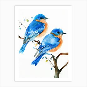 Bluebirds Art Print