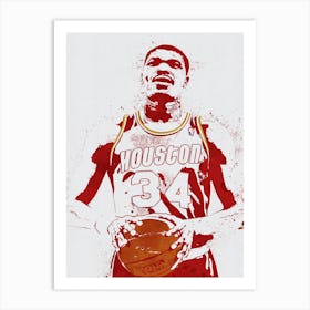 Hakeem Olajuwon Houston Rockets Art Print