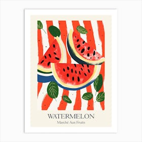 Marche Aux Fruits Watermelon Fruit Summer Illustration 4 Art Print
