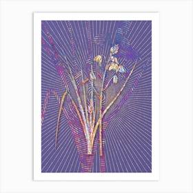 Geometric Slime Lily Mosaic Botanical Art on Veri Peri Art Print
