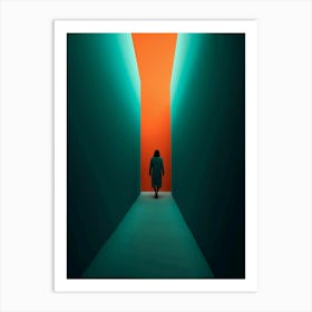 teal orange room Art Print