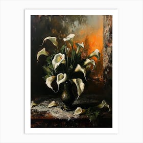 Baroque Floral Still Life Calla Lily 1 Art Print