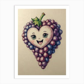 Grape Heart 1 Art Print